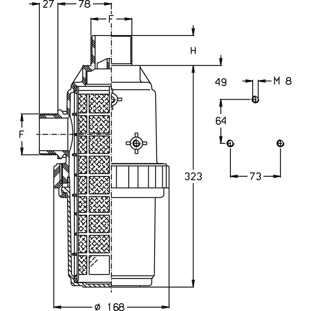Filtre Aspiration 260 L/1' 32 Mesch F.c. référence fournisseur 30541500